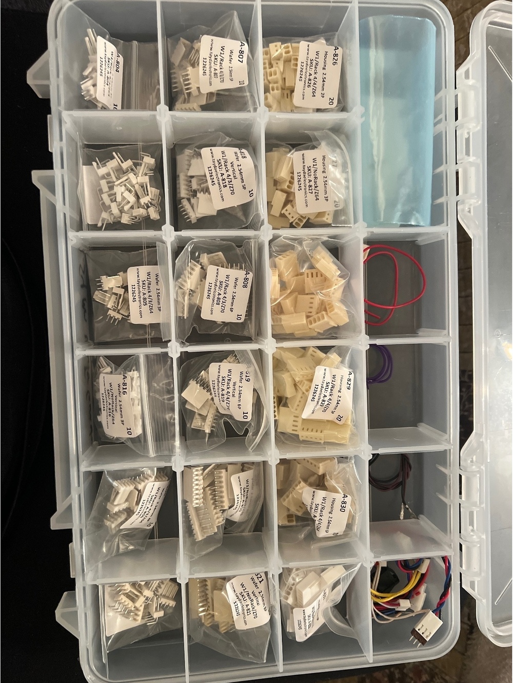 Assorted 2.54mm Pitch Connector Kit with Housing and Wafer Pins